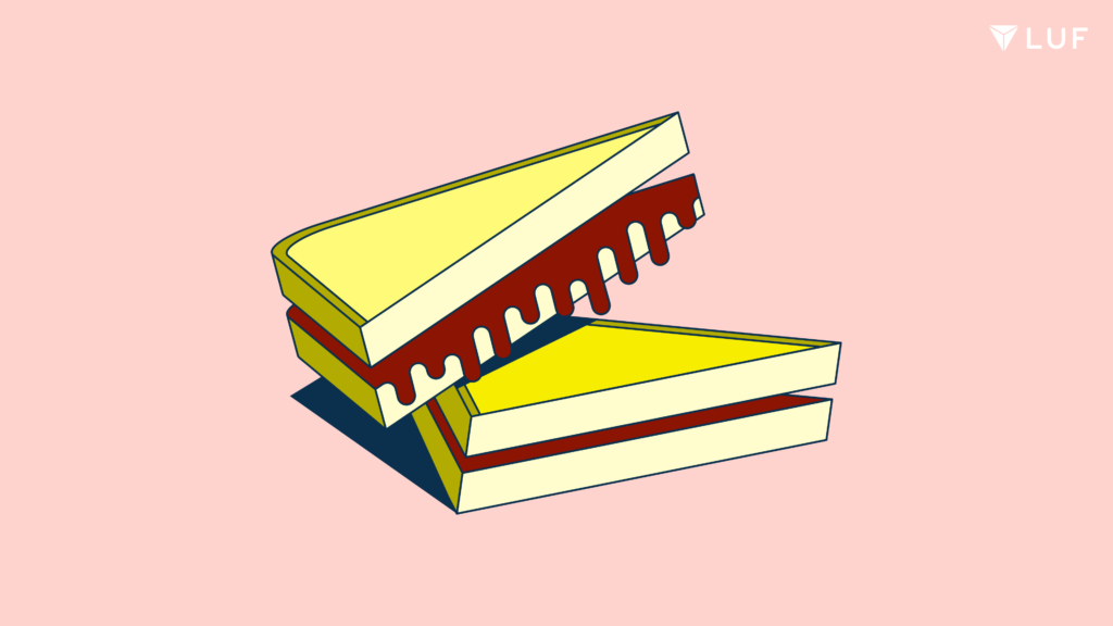 Graphic of a jam sandwich 